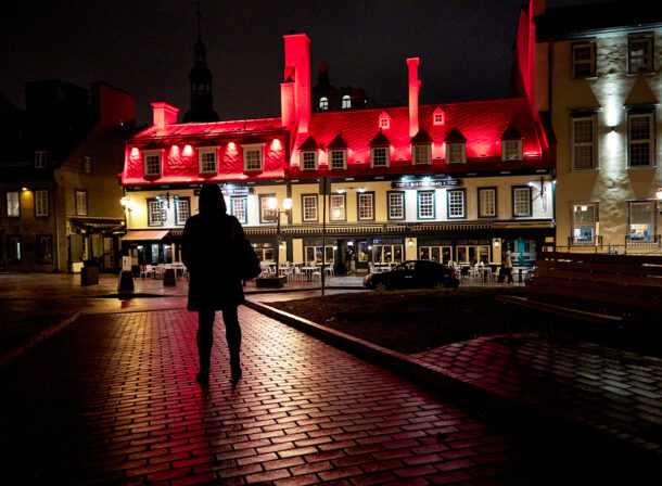 Canada Quebec Night Red Light